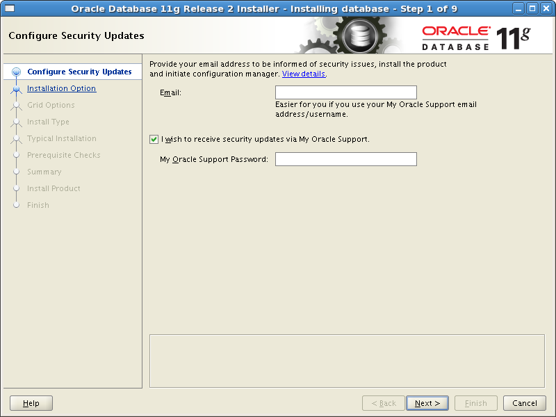 Screenshot-Oracle Database 11g Release 2 Installer - Installing database - Step 1 of 9